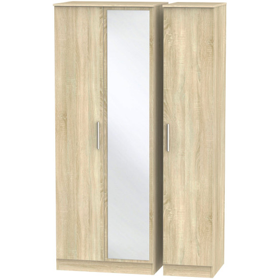 Contrast Tall 3 Door Mirrored Wardrobe